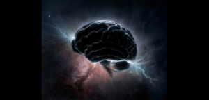 brain with lightening strike